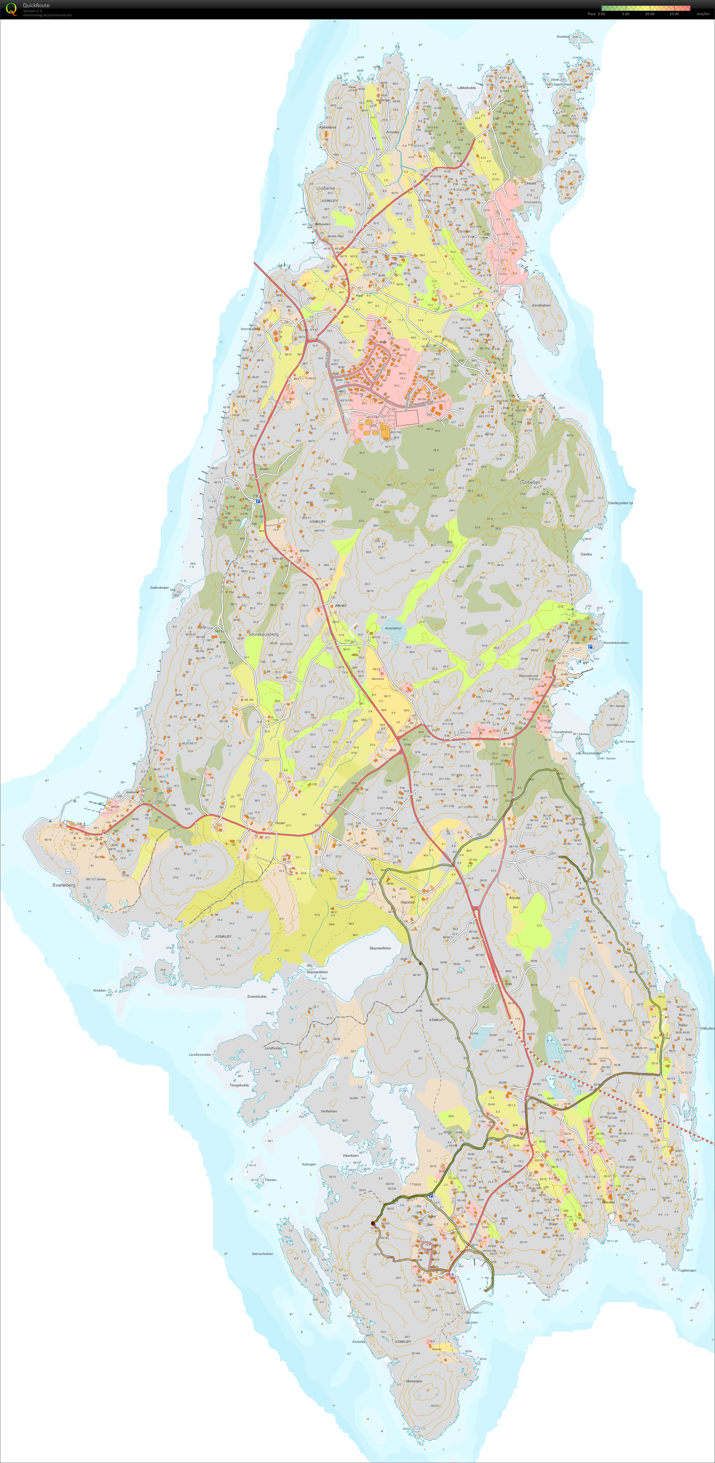 Løpetur på Asmaløy med Egil (2009-07-13)