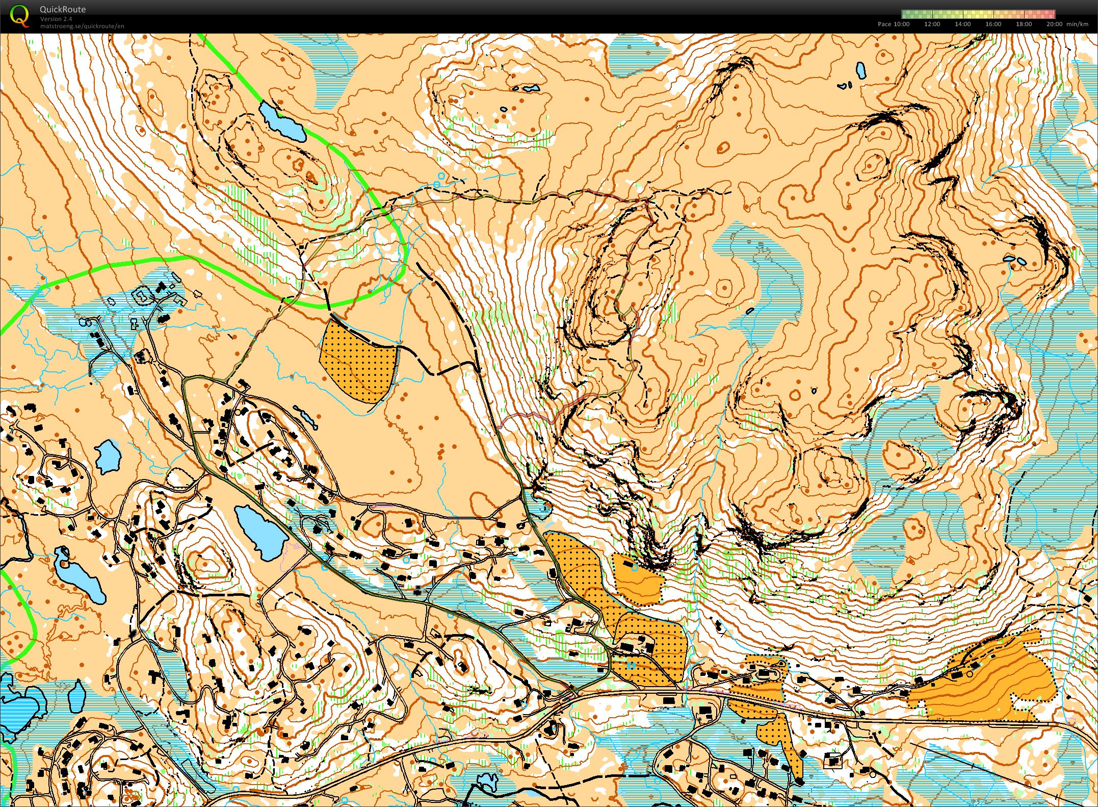 Hiking and checking paths on autogenerated map in Rauland (2014-11-02)