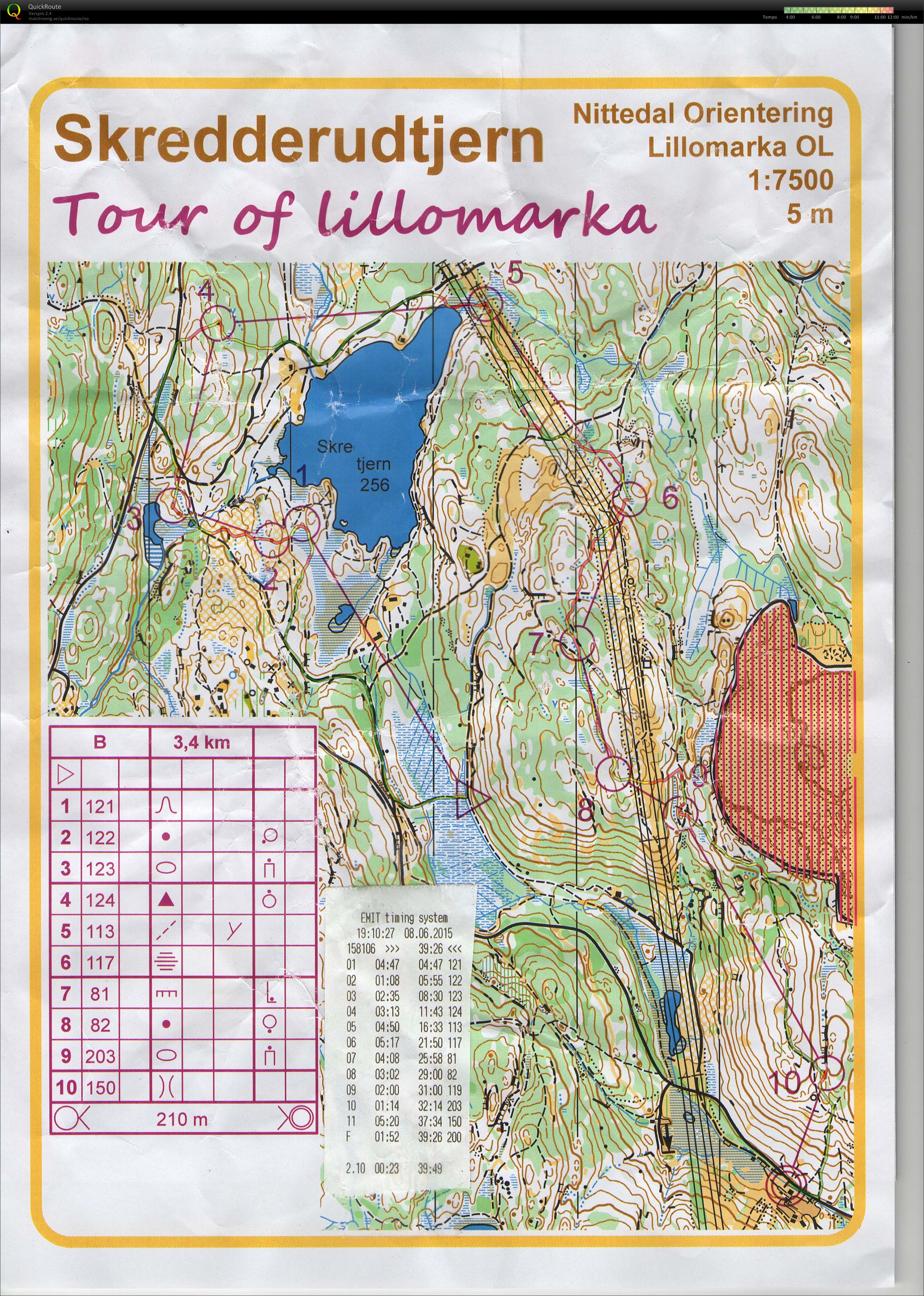 TourOfLillomarka Vårløp7 150608 ÅpenB 3,4km (08/06/2015)