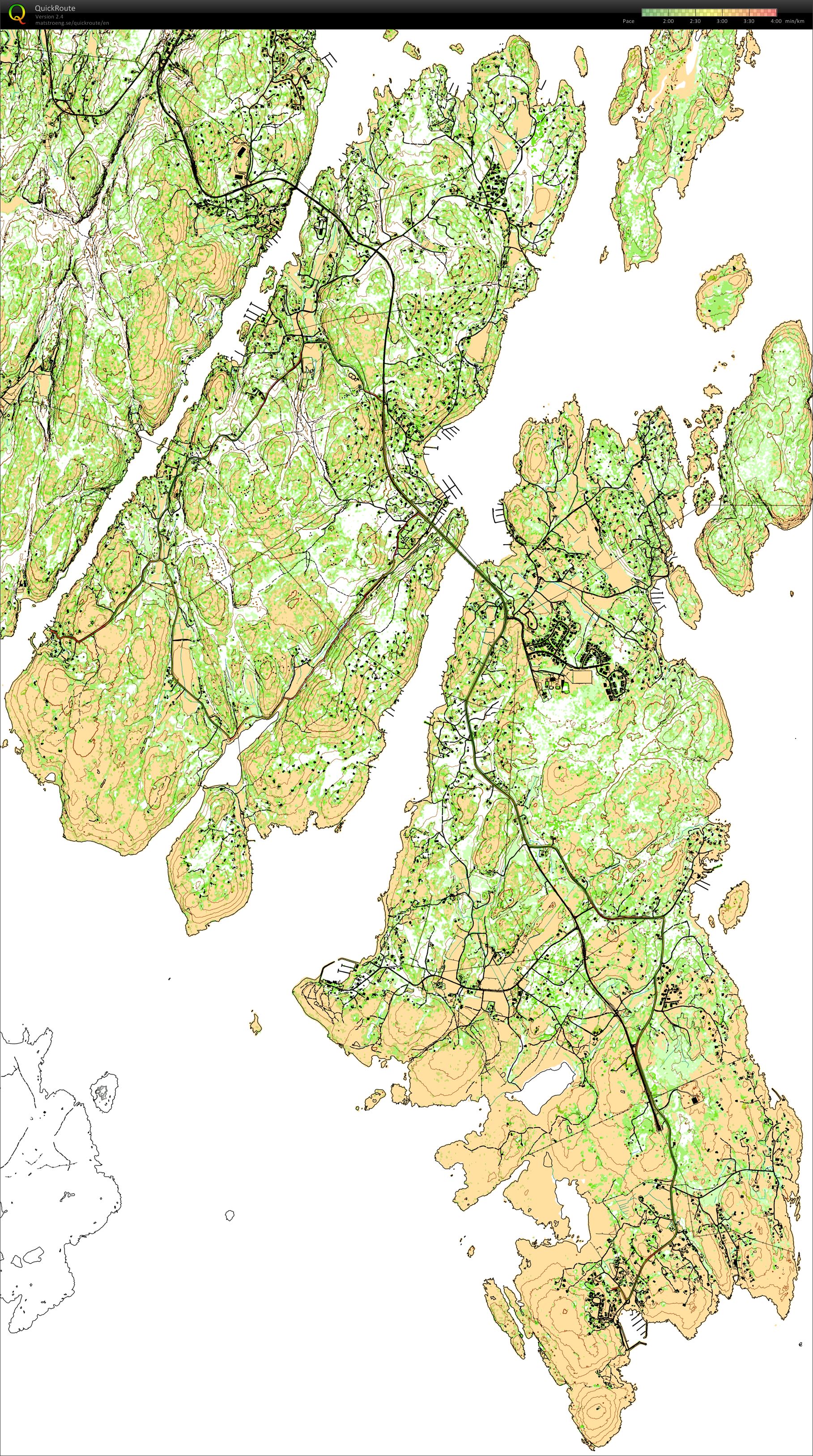 Bike ride on Asmaloy and Spjærøy, using autogenerated map (2014-07-06)